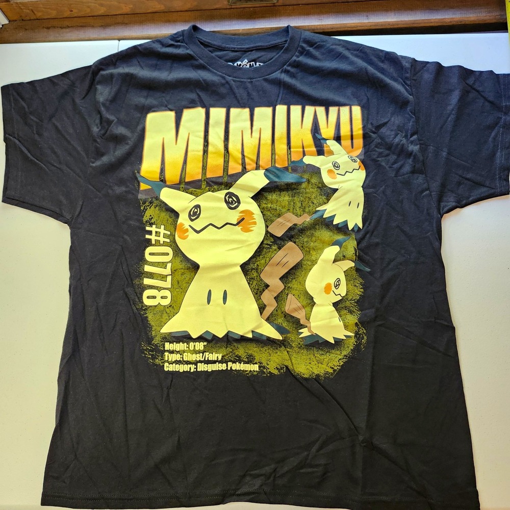 Pokemon Mimikyu #0778 Graphic T Shirt Mens XL Black Ghost Fairy Hybrid Apparel